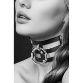 Чёрный тройной чокер с большим кольцом - Bijoux Pour Toi - купить с доставкой в Туле