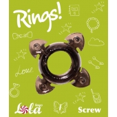 Чёрное эрекционное кольцо Rings Screw - Lola Games - в Туле купить с доставкой