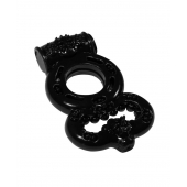 Чёрное эрекционное кольцо Rings Treadle с подхватом - Lola Games - в Туле купить с доставкой