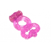 Розовое эрекционное кольцо Rings Treadle с подхватом - Lola Games - в Туле купить с доставкой