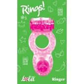 Розовое эрекционное кольцо с вибрацией Rings Ringer - Lola Games - в Туле купить с доставкой