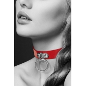Красный узенький чокер с кольцом - Bijoux Pour Toi - купить с доставкой в Туле