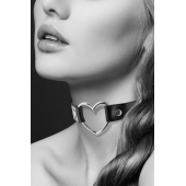 Чёрный чокер с кольцом в форме сердца - Bijoux Pour Toi - купить с доставкой в Туле