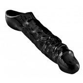 Чёрная увеличивающая насадка на член Mamba Cock Sheath Packaged - 16,5 см. - XR Brands - в Туле купить с доставкой