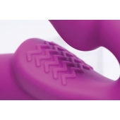Ярко-розовый безремневой вибрострапон Evoke Vibrating Strapless Silicone Strap-on Dildo - XR Brands - купить с доставкой в Туле