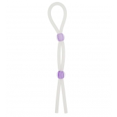 Прозрачное эрекционное кольцо-лассо SILICONE LASSO COCK RING DUAL BEADS - NMC - в Туле купить с доставкой