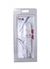 Прозрачная, закрытая насадка с шипами и точками - 13,5 см. - Toyfa Basic - в Туле купить с доставкой