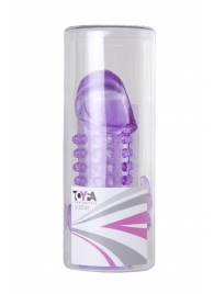 Закрытая фиолетовая насадка с 2 отростками - 13 см. - Toyfa Basic - в Туле купить с доставкой