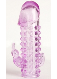 Закрытая фиолетовая насадка с 2 отростками - 13 см. - Toyfa Basic - в Туле купить с доставкой