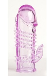 Фиолетовая насадка с коготком и шипами - 13 см. - Toyfa Basic - в Туле купить с доставкой