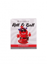 Стимулирующий презерватив-насадка Roll   Ball Strawberry - Sitabella - купить с доставкой в Туле