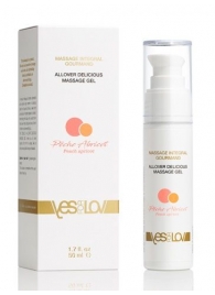 Универсальный массажный гель-смазка Allover Delicious Massage Gel с ароматом персика и аброкоса - 50 мл. - YESforLOV - купить с доставкой в Туле