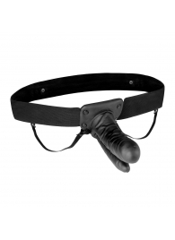 Полый страпон с двумя отростками и вибрацией Unisex Vibrating Hollow Strap-On Double Penetrating Dildo - 17,8 см. - Lux Fetish - купить с доставкой в Туле