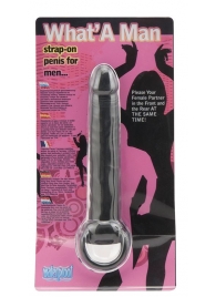 Чёрная насадка на пенис для анальной стимуляции WHATA MAN - 16 см. - Seven Creations - в Туле купить с доставкой