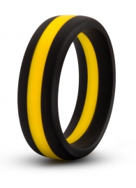 Черно-желтое силиконовое эрекционное кольцо Silicone Go Pro Cock Ring - Blush Novelties - в Туле купить с доставкой