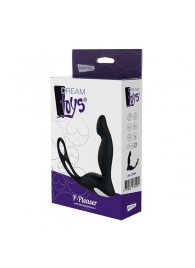 Черный вибромассажер простаты P-PLEASER W ERECTION ENHANCE - Dream Toys - в Туле купить с доставкой