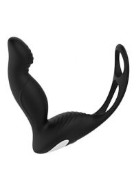 Черный вибромассажер простаты P-PLEASER W ERECTION ENHANCE - Dream Toys - в Туле купить с доставкой
