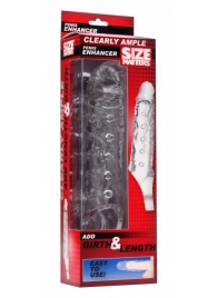 Прозразная закрытая насадка на пенис с поддержкой мошонки Clearly Ample Penis Enhancer - 22 см. - XR Brands - в Туле купить с доставкой