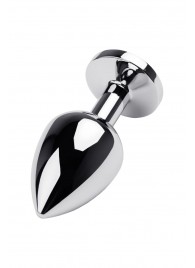 Серебристая коническая анальная пробка с красным кристаллом - 8 см. - ToyFa - купить с доставкой в Туле