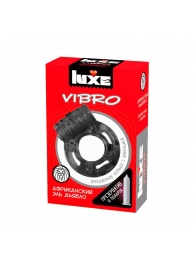 Чёрное эрекционное виброкольцо Luxe VIBRO  Африканский Эль Дьябло  + презерватив - Luxe - в Туле купить с доставкой