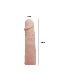 Закрытая телесная насадка-фаллос - 17 см. - Sex Expert - в Туле купить с доставкой