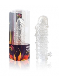 Закрытая прозрачная рельефная насадка Crystal sleeve - 13 см. - Erowoman-Eroman - в Туле купить с доставкой