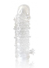 Закрытая прозрачная рельефная насадка Crystal sleeve - 13 см. - Erowoman-Eroman - в Туле купить с доставкой