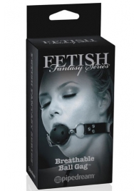 Черный кляп с дырочками Breathable Ball Gag - Pipedream - купить с доставкой в Туле