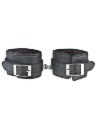 Черные фиксаторы для ног на цепи с мехом внутри - Lux Fetish - купить с доставкой в Туле