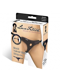 Черные плюшевые трусики для страпона - Lux Fetish - купить с доставкой в Туле