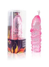 Закрытая рельефная насадка Crystal sleeve snakes в виде змеи с усиками - 14 см. - Erowoman-Eroman - в Туле купить с доставкой