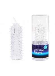 Закрытая рельефная насадка Crystal sleeve с усиками - 12 см. - Erowoman-Eroman - в Туле купить с доставкой