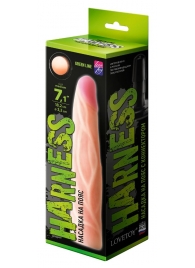 Телесная насадка с венками на Harness с коннектором GREEN LINE - 18 см. - LOVETOY (А-Полимер) - купить с доставкой в Туле