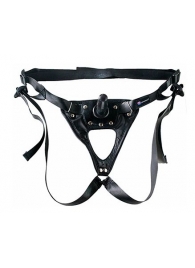 Черный пояс-трусики с насадкой  Soft-Принц  - 17 см. - LOVETOY (А-Полимер) - купить с доставкой в Туле