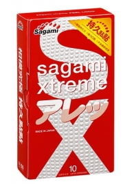 Утолщенные презервативы Sagami Xtreme Feel Long с точками - 10 шт. - Sagami - купить с доставкой в Туле