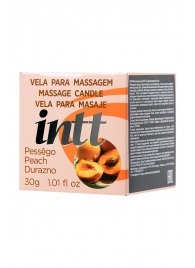 Массажная свеча для поцелуев Peach с ароматом персика - 30 гр. - INTT - купить с доставкой в Туле