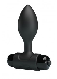 Черная анальная пробка с мощной вибрацией Vibra - 8,6 см. - Baile
