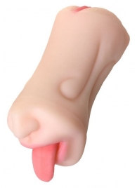 Телесный двусторонний мастурбатор Fruity Tongue - ротик и вагина - ToyFa - в Туле купить с доставкой