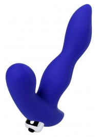 Синий силиконовый вибростимулятор простаты Stroman - 14,5 см. - ToyFa - в Туле купить с доставкой