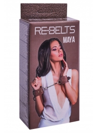 Коричневые кожаные наручники Maya - Rebelts - купить с доставкой в Туле