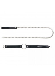 Черный поводок и чокер с кольцом Rada - Rebelts - купить с доставкой в Туле