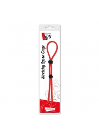 Красное лассо на пенис с двумя бусинами STRETCHY LASSO CAGE - Dream Toys - в Туле купить с доставкой