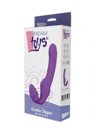 Фиолетовый безремневой вибрострапон DOUBLE DIPPER - Dream Toys - купить с доставкой в Туле