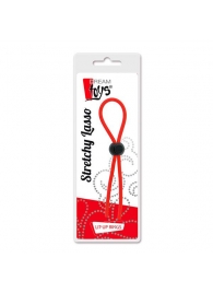Красное эрекционное лассо с одной бусиной-утяжкой STRETCHY THIN LASSO - Dream Toys - в Туле купить с доставкой