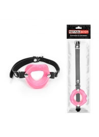 Розовый кляп-губки на черном ремешке - Notabu - купить с доставкой в Туле