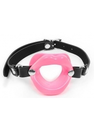 Розовый кляп-губки на черном ремешке - Notabu - купить с доставкой в Туле