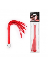 Красная плеть с рукоятью в оплетке - 28 см. - Notabu - купить с доставкой в Туле