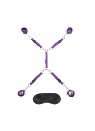 Фиолетовый набор фиксаций на кровати Classic Bedspreader - Lux Fetish - купить с доставкой в Туле