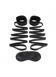 Чёрные манжеты для фиксации на кровати Bondage Bed Strap - Lux Fetish - купить с доставкой в Туле