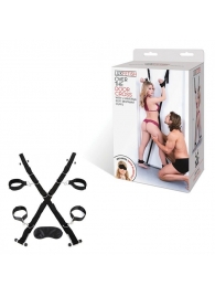Чёрный набор для фиксации у двери - Lux Fetish - купить с доставкой в Туле